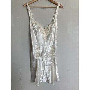 Victoria’s Secret Embellished Lace Slip Dress MEDIUM Sheer Ivory Sequins Sleep